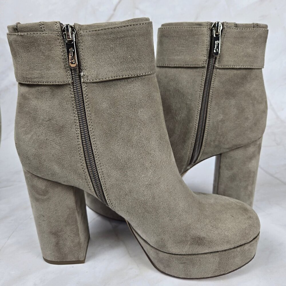 Circus Sam Edelman Alie Size 8M Flint Grey Platform Booties Suede Leather NWT - Picture 9 of 16